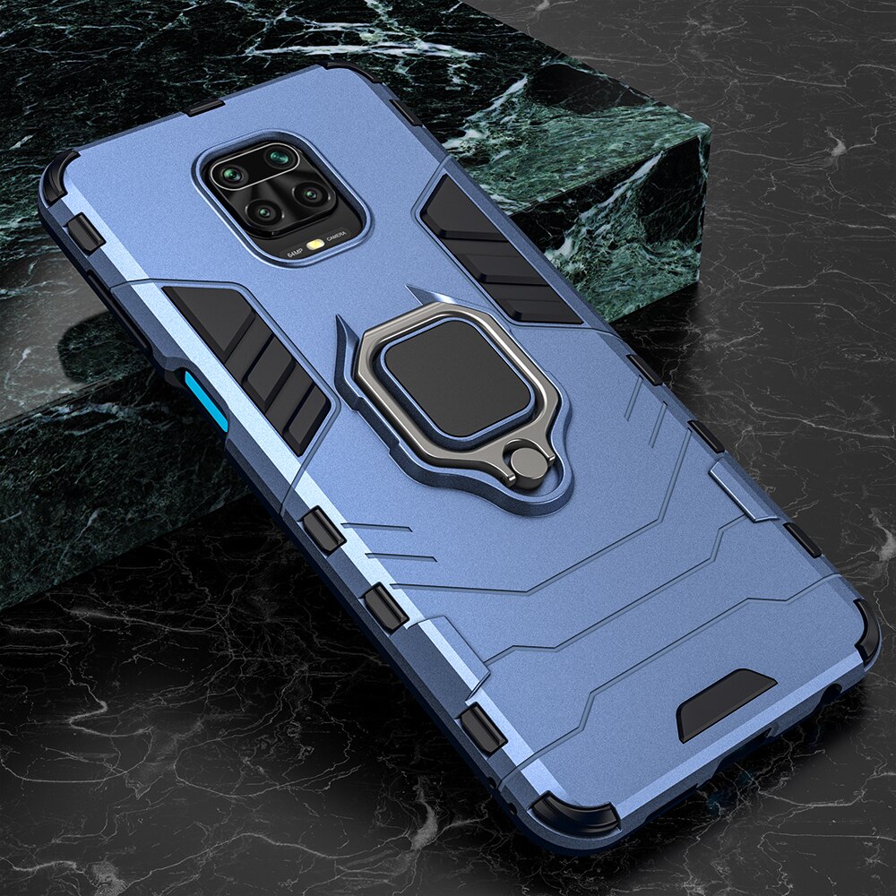 KEYSION Schokbestendig hoesje voor Xiaomi Redmi Note 9s Magnetische achterkant Telefoonhoes voor Redmi Note 9 Pro Max Note 8 Pro 8 8T 8A 7 7a K30: Aluminium / Blauw