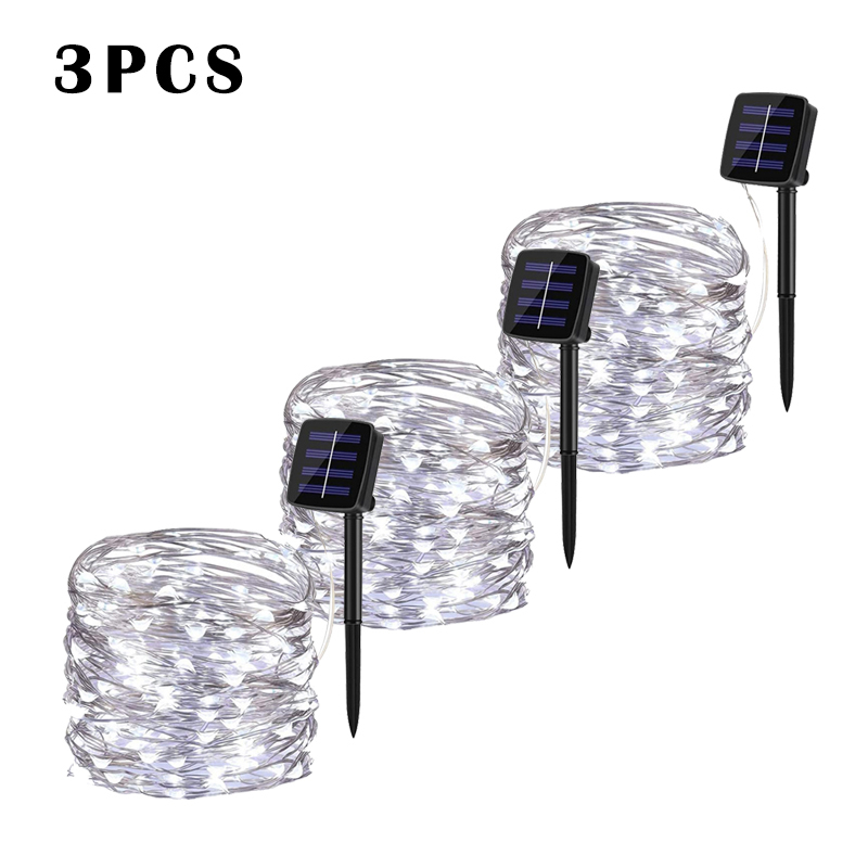 LED-Solar--Lichterkette für Höhle Außenbereich, wasserdicht, Girlande-Lampe, Weihnachtsdekoration für Garten, Baum, Party, 7/12/22/32/52/102 m: Rosa / 11-15W