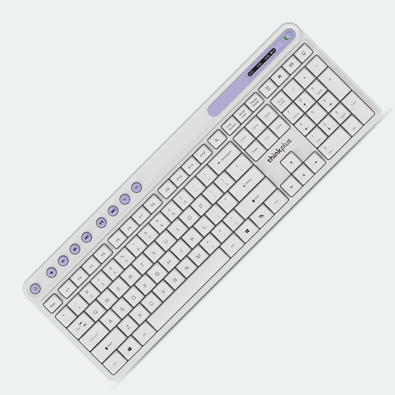 Thinkplus Wireless Light Sound Keyboard K225 Pro Lenovo 2.4G Waterproof Slim Colorful for PC Laptops Notebooks Working: Rust Red
