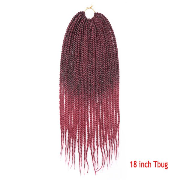 Ombre Crochet Hair Box Braids Synthetic Long Rainbow Pink Braiding Hair 22Strands Crochet Hair for African Braids: 10