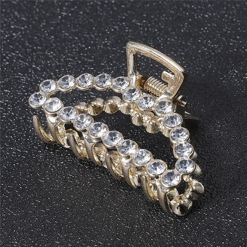 1PcFashion Geometric Imitation Pearl Hair Clips Hair Claw Crab Crystal Retro Heart Shape Hairpin Hair Accessories For Women Girl: 01C