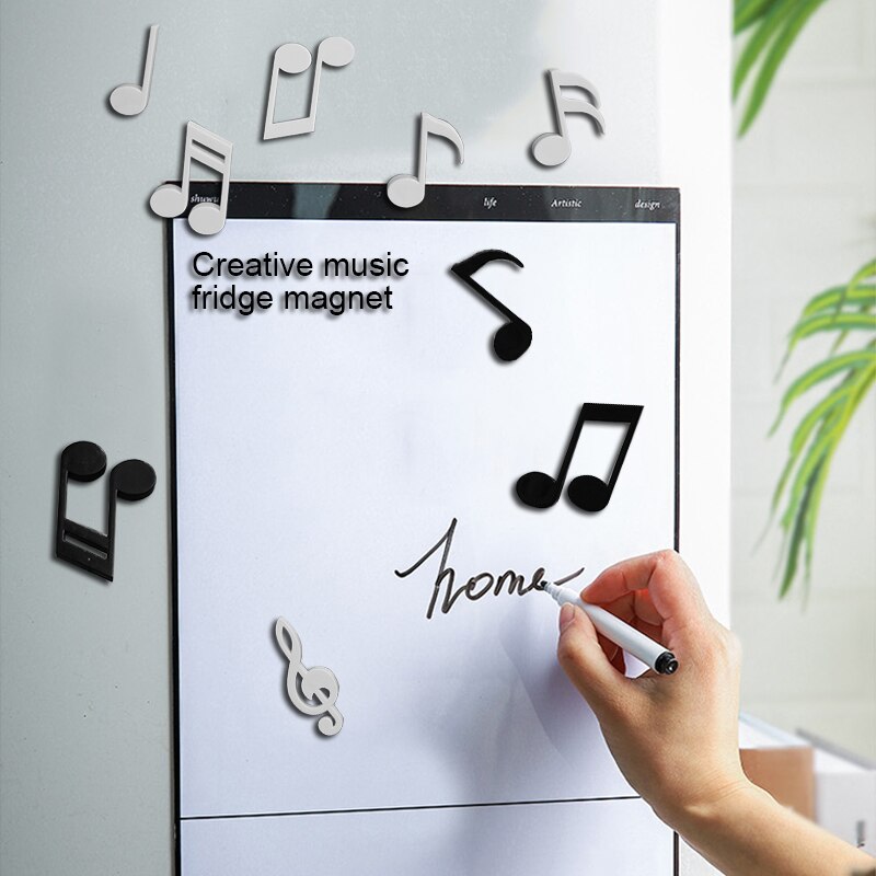 6pcs/Set Fridge Magnets Musical Notes Magnet Refrigerator Message Sticker Home Decor Kitchen Accessory Educational Toy