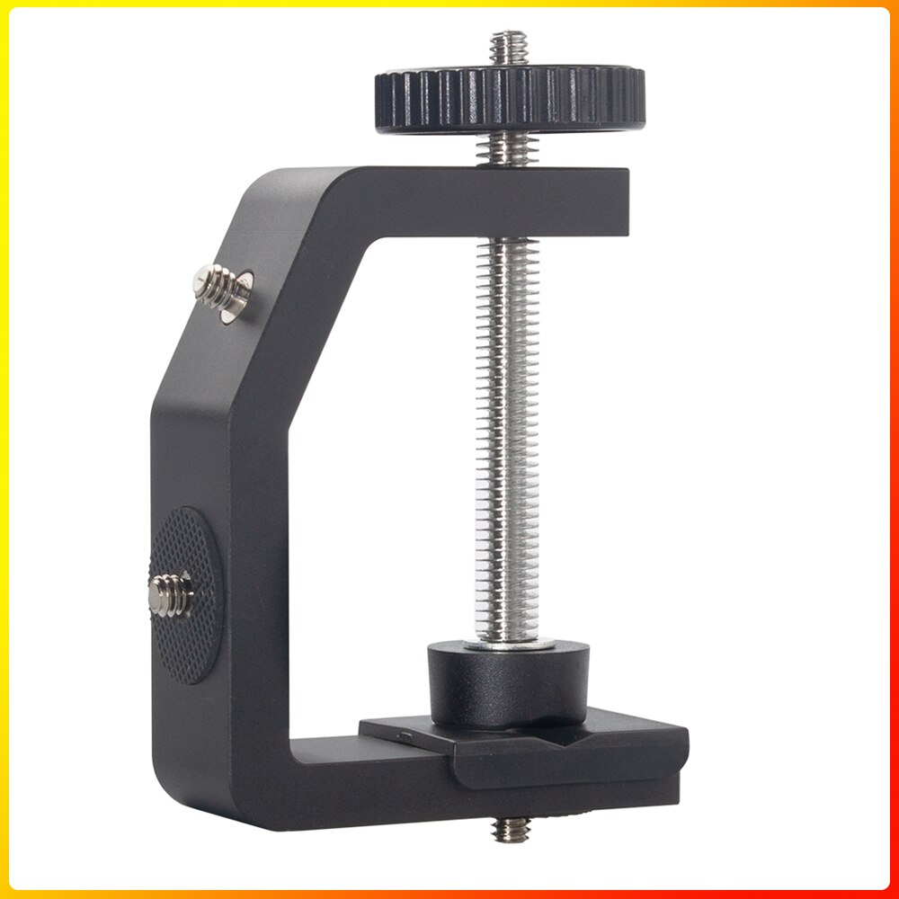 Abrazadera Universal para mesa de escritorio, montaje con trípode de 1/4 pulgadas, punta de rosca, extensión de tubo, poste para videocámara de cámara DSLR GoPro Phone: Clamp