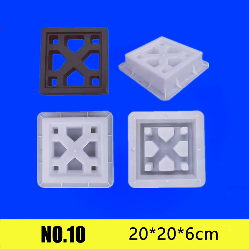 Maison jardin sol route ciment creux brique chemin moule réutilisable bricolage en plastique décoratif ajouré jardin fond mur moule: Argent