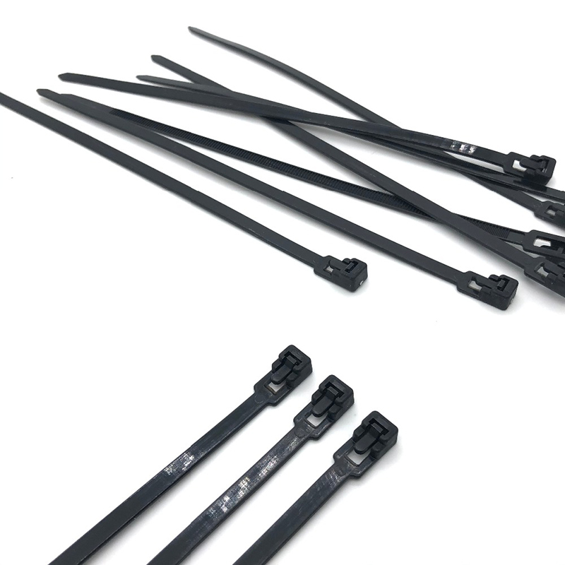Paquete de 50 bridas de nailon con bucle extraíble, sujetadores de banda de plástico autoblocantes, bridas para cables, bridas para cables de nailon reutilizables: 4x300mm / Negro