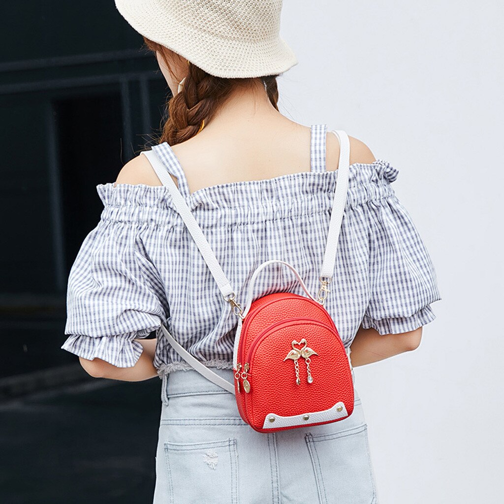 mini Backpack Women Leather waterproof travel Girl small School Bag Ladies luxury bags for women mochila mujer