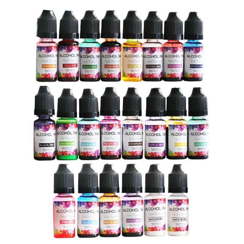 22 farver epoxy pigment flydende farvestof farvestof blæk diffusion uv harpiks diy håndværk smykker gør tilbehør: 2