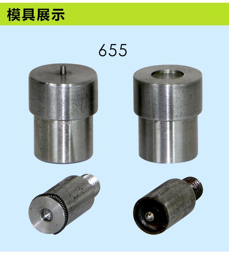 Manual Install Metal Fastener Snap Button Dies Mold Tools For Handmade Press Green Machines 655 633 831 Metal+ 20 Set Button: 655 dies  10mm / 20 pcs Bronze button