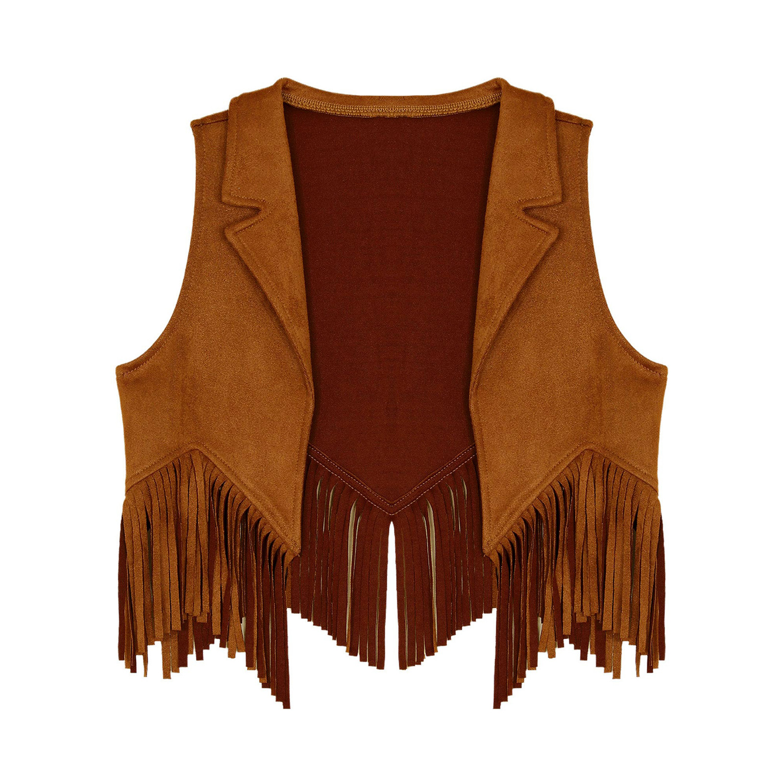 Western-Cowboy-Kostüm für Jungen und Mädchen, Quasten, Weste, Mantel mit Hut, Bandana, Karneval, Halloween, Party, Cosplay, Verkleidung