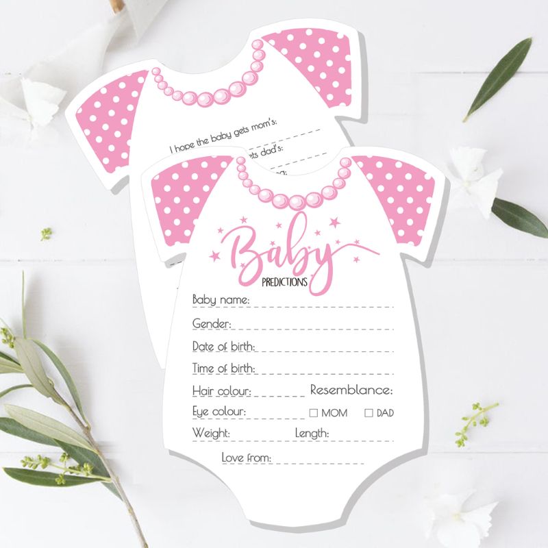 10 pakke råd og forudsigelseskort til baby shower spil kønsneutral drengepige  k1kc