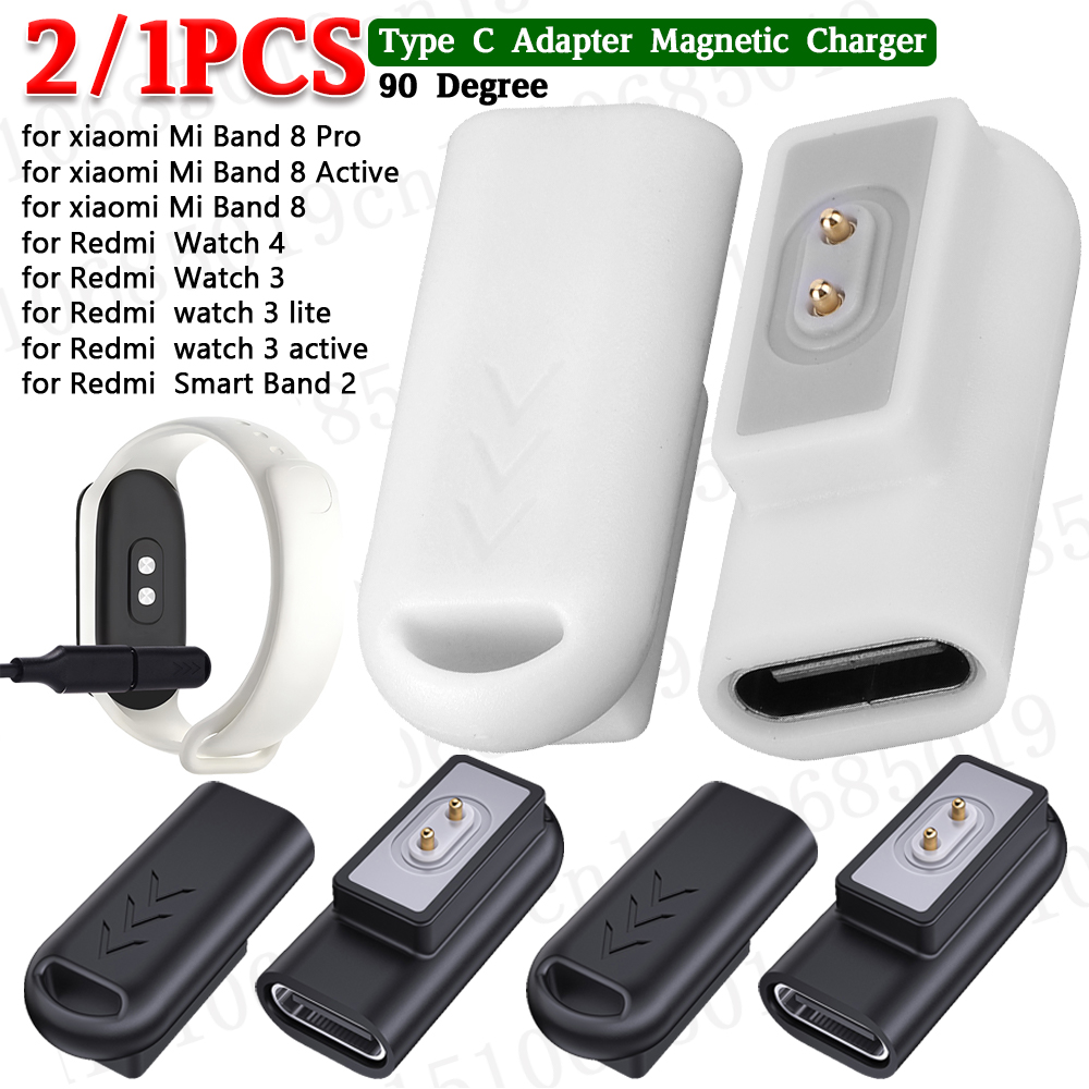 Adaptador de cargador magnético para Xiaomi Mi Band 8 Active / 8 Pro, Conector de cargador de reloj USB C para Redmi Watch 4/3/3 Active/3 Lite