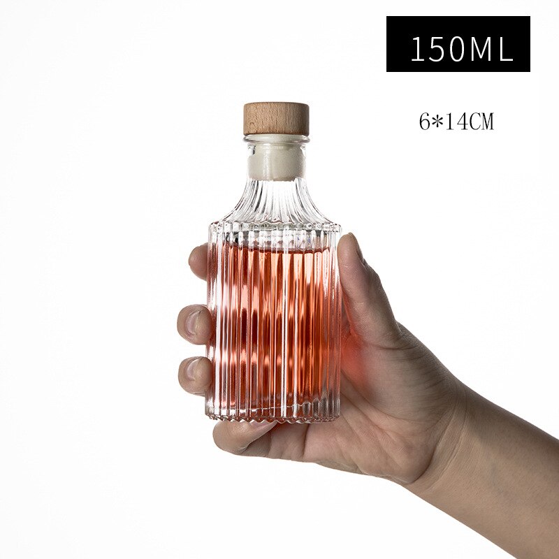 Botella pequeña de vino de cristal, tarro de almacenamiento, caja de dulces, botella sellada de café con tapa, embotellado doméstico, 1 Uds.