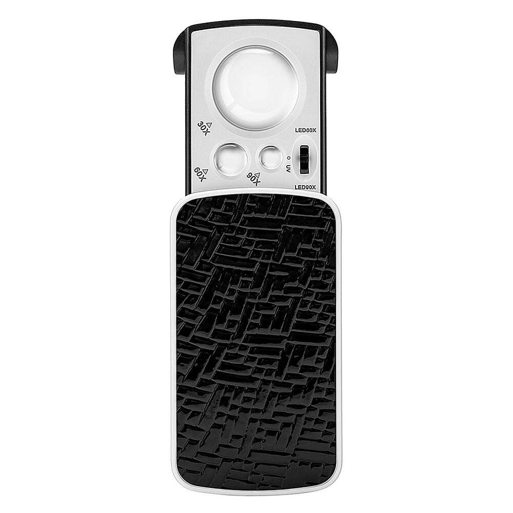 Jeweler Magnifier LED Slide-Out Jewelers 10X 20X 30X Illuminated Jewelers Eye Loop Magnifier With UV Black Light For Coin Stamps: Black