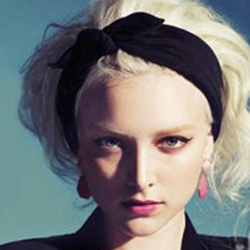 Accessoires cheveux outils noir élastique lapin Style capote torsadée nœud anneau de cheveux large extensible cheveux corde filles Style