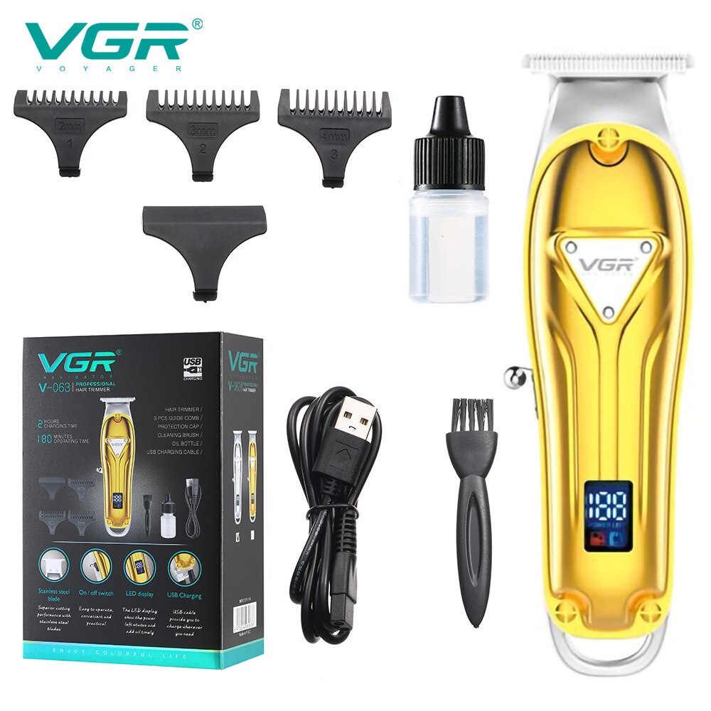 hair clipper hair Trimmer in Hair clippers for men electric trimmers LCD Display machine barber Hair cutter gold: V-063-gold