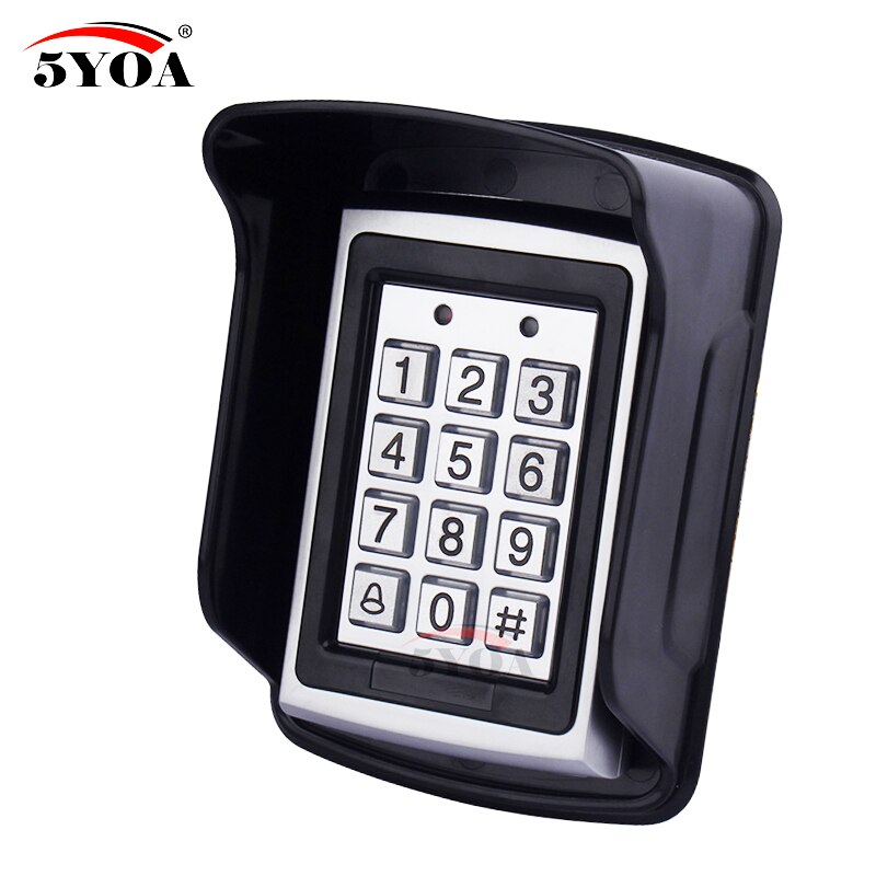 Waterproof Metal Rfid Access Control Keypad With 1000 Users 125KHz Card Reader Keypad Key Fobs Door Access Control System