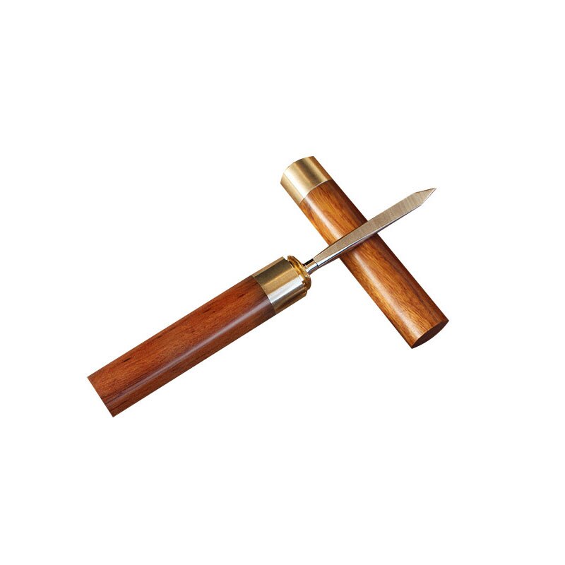 Cuchillo de madera maciza con aguja para té, ébano y herramienta especial de palisandro, utensilios de ceremonia: 02