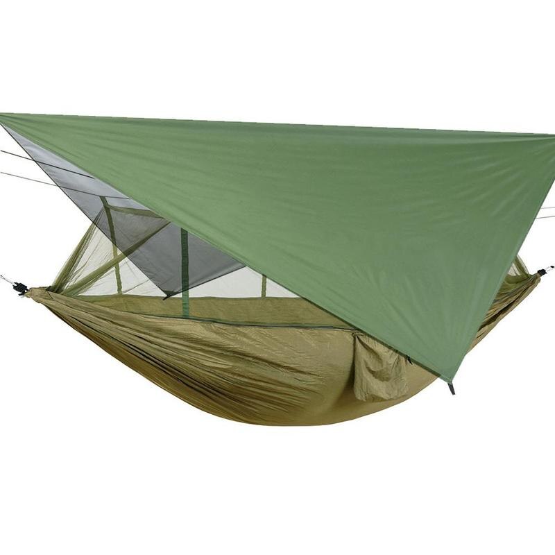 Camping-hängematte mit sonnendach und moskitonetz für den außenbereich, outdoor-camping-schaukel-hängematte,  m9- in- 8 -aufhängung