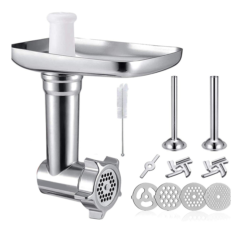 Vleesmolen en snijmachine shredder hulpstukken voor KitchenAid Stand Mixer, Metalen voedselmolen met worstvulbuizen, kaasrasp bevestiging salademaker, hamburgerpers voor KitchenAid Mixer accessoires