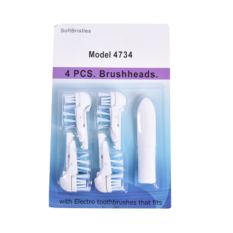 4 stuks opzetborstels voor oral-b cross action power dual clean vervangende borstel: Default Title