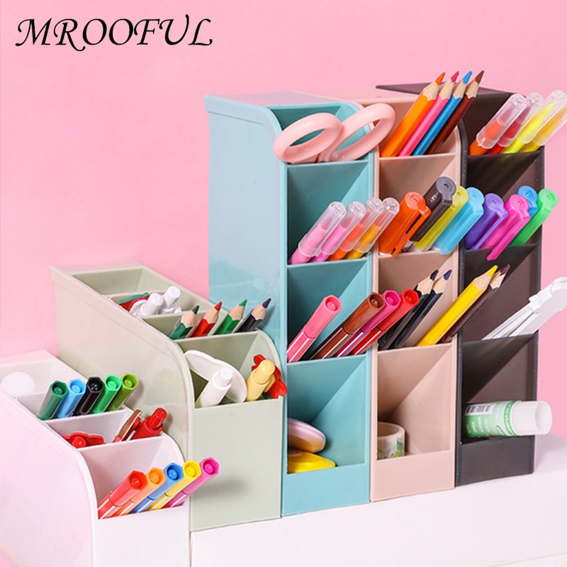 Cute Office Desk Accessories Pencil Organizer DIYCombination Pencil Holder Pen Stand Office Desk Supplies Makeup Brush Holder