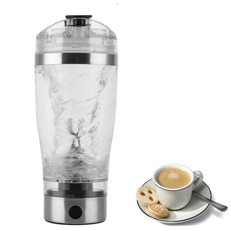 Top Portable Vortex Electric Protein Shaker Mixer Bottle 600ml Capacity Free Detachable Cup