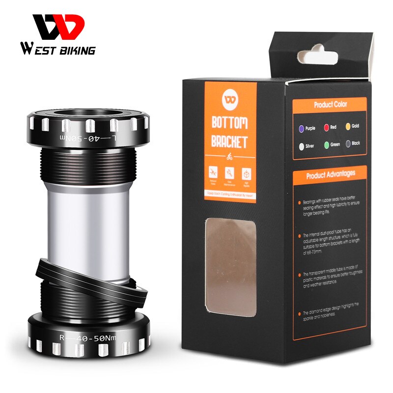 WEST BIKING Bicycle Press fit Bottom Brackets Bike BB Bottom Sealed Bearing Bracket BSA 68/73mm for 24mm Bike Crankset Chainset