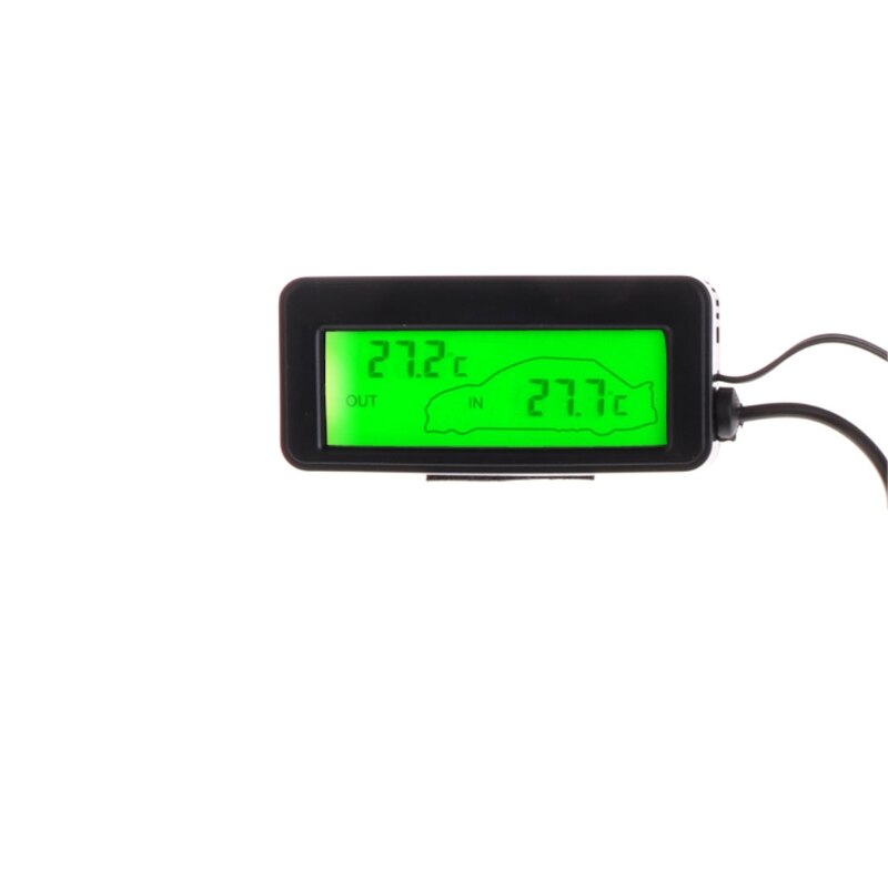 Car Inside Outside Thermometer Mini Digital Car LCD Display Indoor Outdoor Thermometer 12V Vehicles 1.5m Cable Sensor