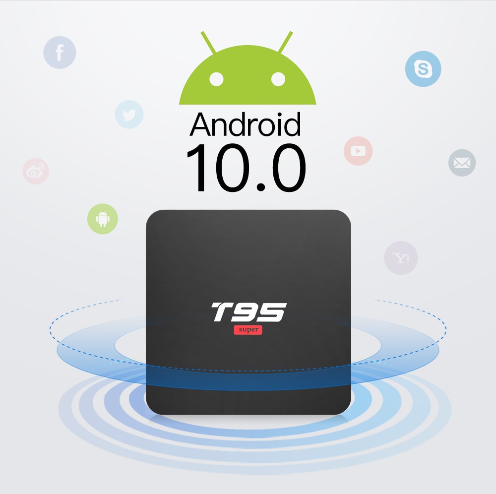 Decodificador de señal T95 Super Allwinner H3, 6K, reproductor Android 10,0 de alta definición, wi-fi Dual + BT: 2G 16G US Standard US