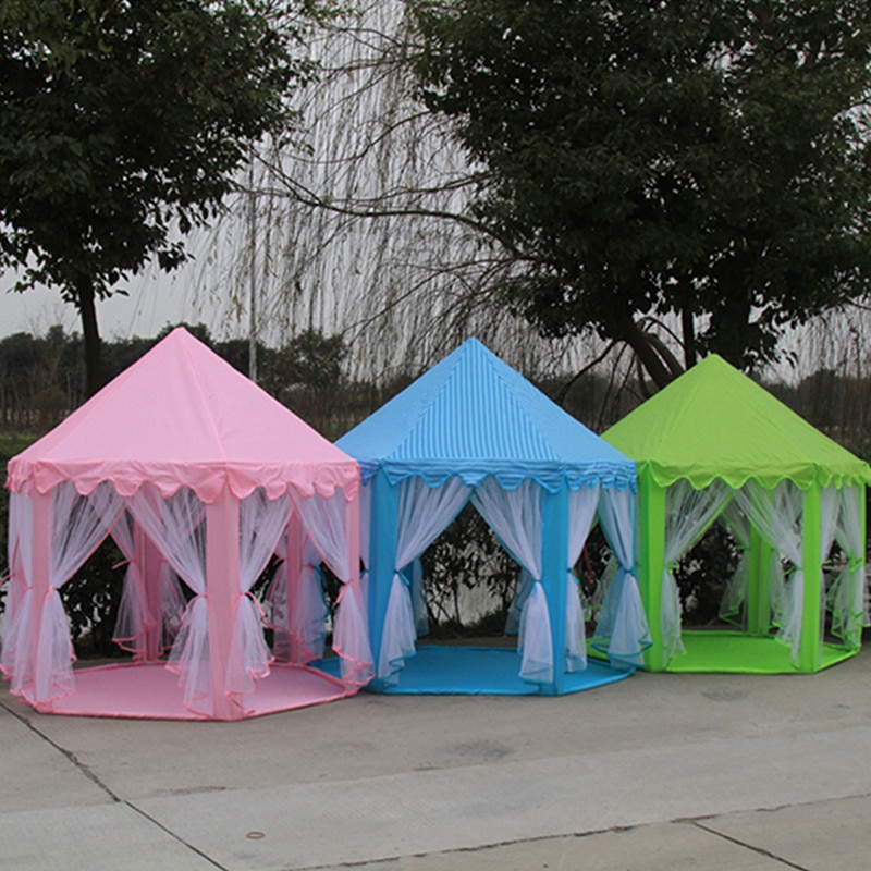 Schermo esagonale per bambini Play House pieghevole Pop-up Indoor Outdoor tenda per bambini Toy House Princess Castle decorazioni per bambini