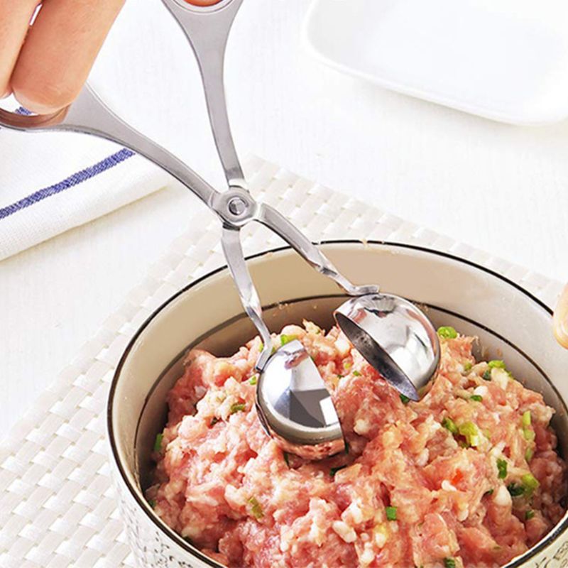 Fleisch Ballers,2Stck Edelstahl Ball Hersteller Keine-Stock Fleisch Baller Zange Kuchen Pop Hersteller Cookie Teig Scoop Zangen für