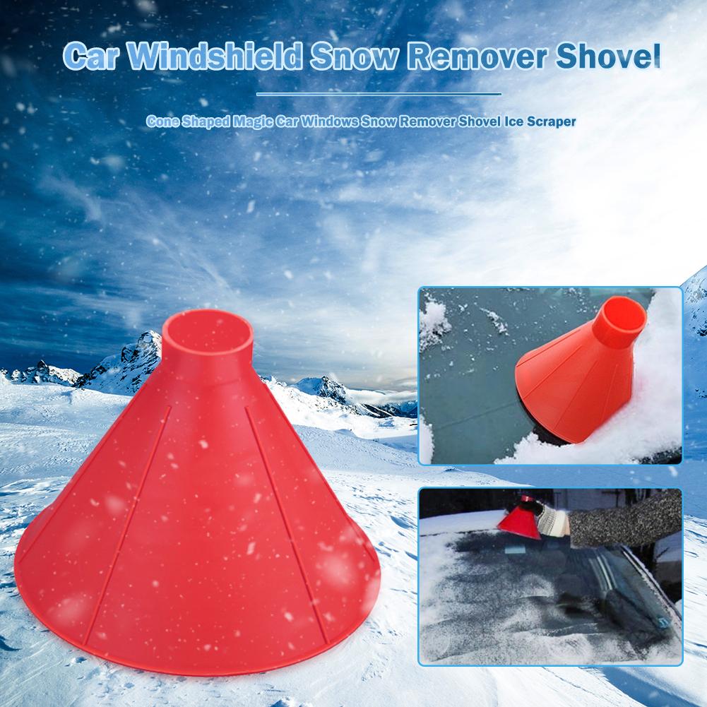 Plastic Cone Shaped Magic Car Windshield Snow Remover Shovel Ice Scraper Outdoor Windows Glass Cleaning Tool Funnel