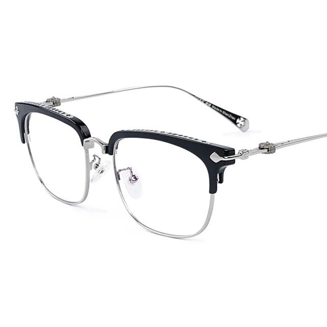 Gafas Retro para hombre y mujer, monturas ópticas de media montura, gafas transparentes, decoración moderna, marco de cristal para lectura 873MF