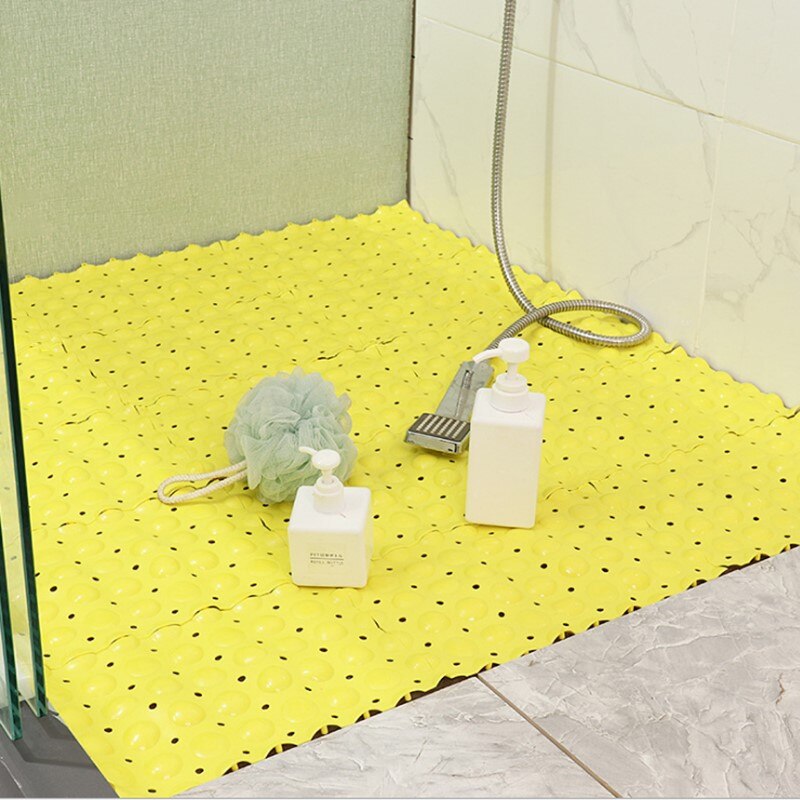 Tapete antiderrapante do banheiro banheiro chuveiro de emenda pvc tapete de assoalho do banheiro anti-queda: YELLOW