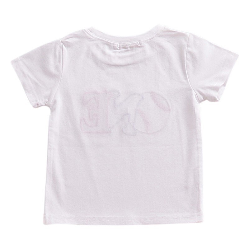 ✿BB-Girls Boys T Shirt Short Sleeve Soft Children Shirt Cotton Tops Cartoon Clothes White Kid T-Shirts