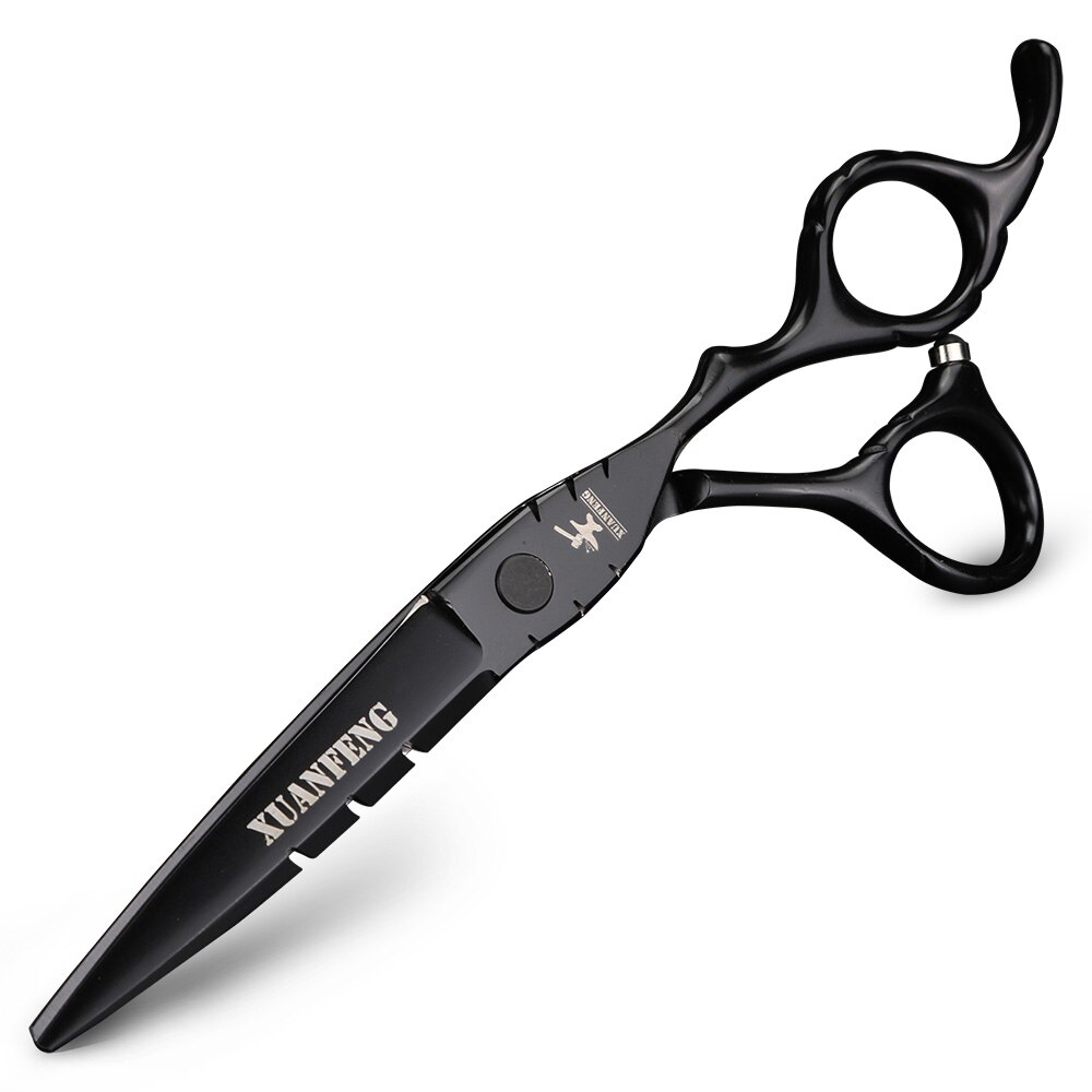 5.5 inch 6 inch JP black hair scissors barber shop thinning scissors and cutting scissors barber Japan 440C scissors: 5.5 inch cutting