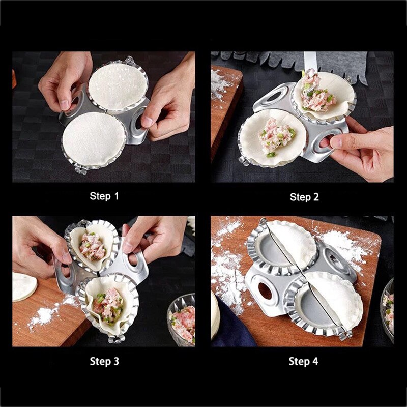Rustfrit stål dumpling maker manuel ravioli gyoza form holdbar presse pierogi dejskærer kniv køkken wienerbrød pasta værktøj