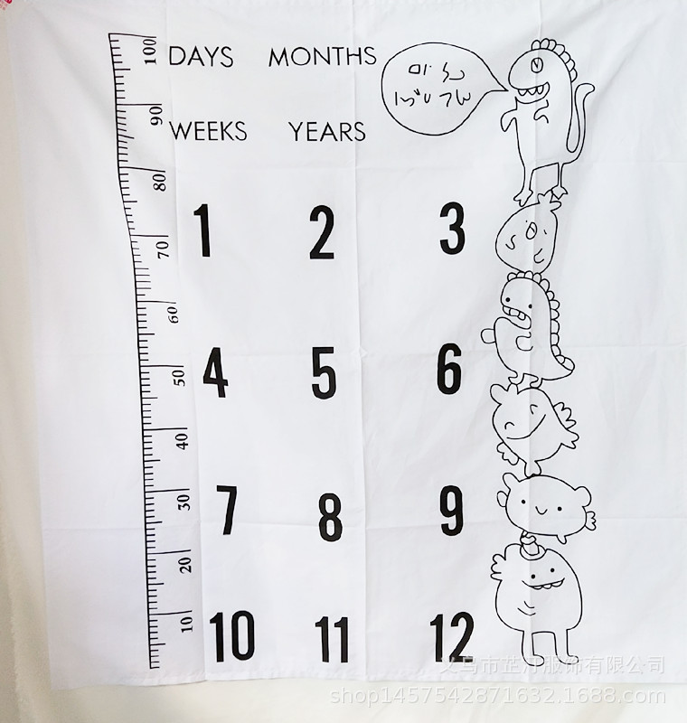 Neugeborenen Baby Monatlichen Wachstum Meilenstein Decke Fotografie Stütze Hintergrund Tuch: 7