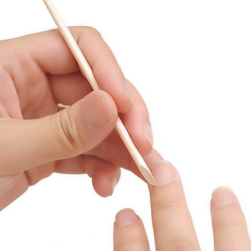 100 stuks nagelkunst oranje houten stokjes nagelriemduwer verwijderaar pedicure manicure tool niet gemakkelijk om uw nagels te beschadigen