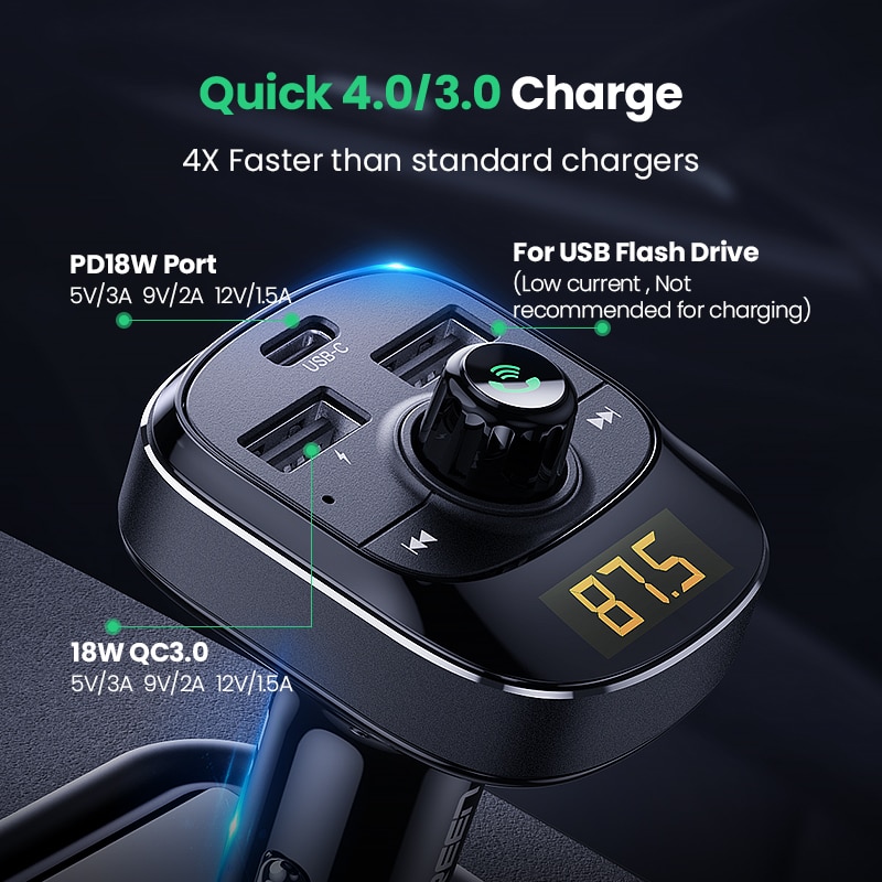 UGREEN PD Car Charger Quick Charge 4.0 3.0 Fast USB Type C Charger Car Charging PD Charger for iPhone 11 Mobile Phone Charger