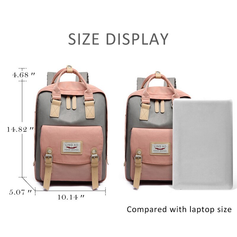 Teen School Bags For Girls Backpack Women Pink Teenage Student Bookbags Big Capacity Nylon Waterproof Junior High Bag School