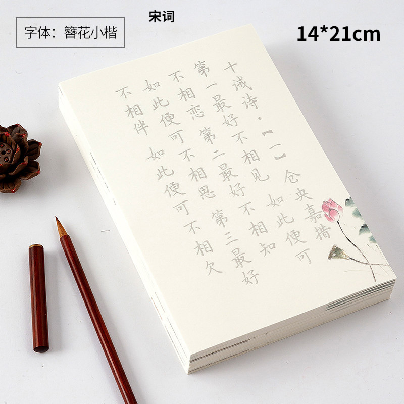 Chinese Copybook Small Regular Script Shou Jin Ti Copybooks Brush Pen Caligrafia Copybook Child Basic Poem Calligraphy Copybooks: H 240sheets
