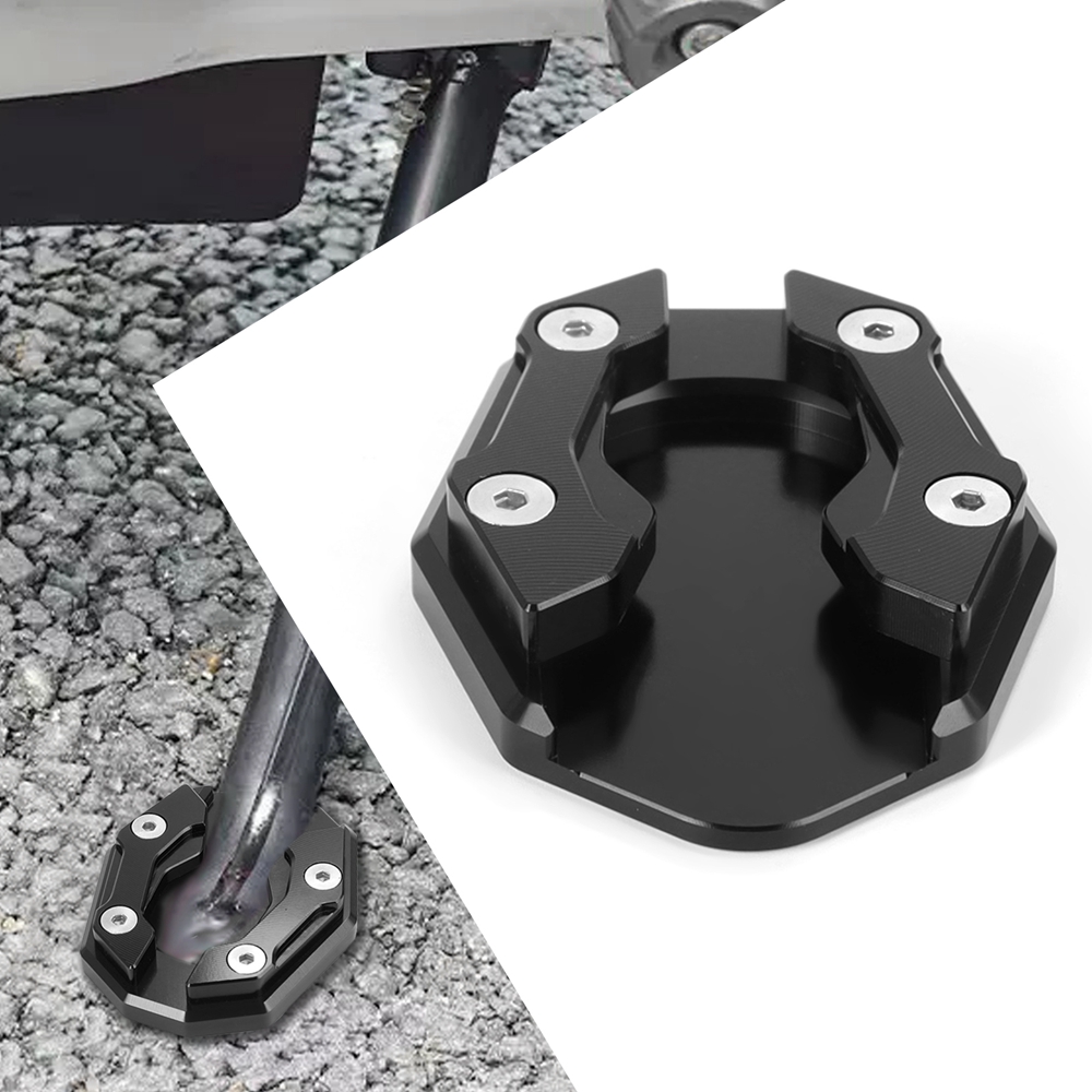 Universele Scooter Motorcycle Bike Kickstand Extender Voet Zijstandaard Extension Pad Ondersteuning Plaat Antislip Vergrote Basis: Champagne