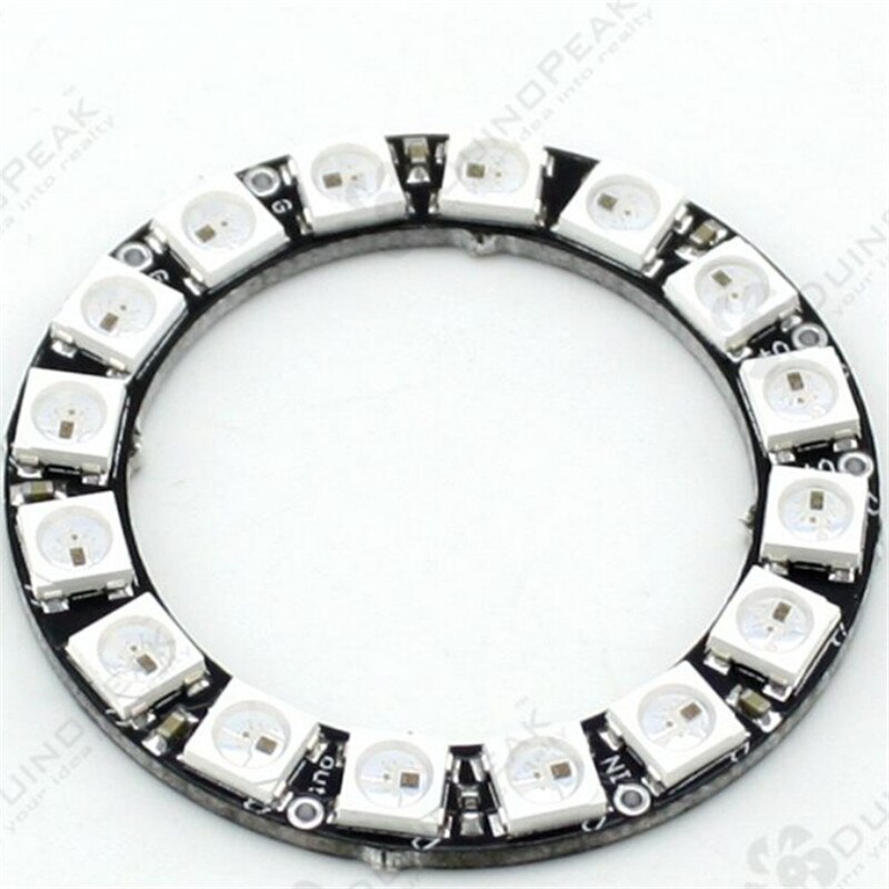 16 bits RGB LED anillo-16 x WS2812 5050 RGB LED integrado los conductores LED fuga compatible con Arduino