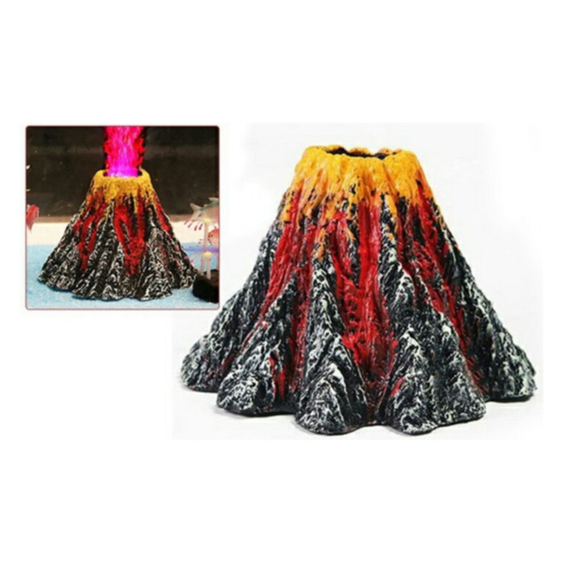 Aquarium Volcano Stone Decoration Fish Tank Bubble Volcano Eruption Aquarium Ornament Used With Air Pump Led Light