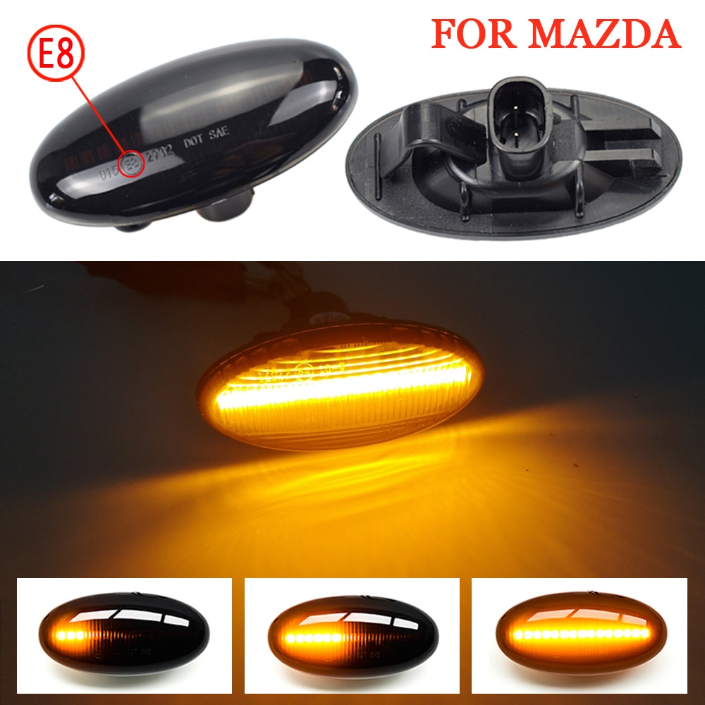 2 Pieces LED Dynamic Turn Signal Side Marker Light Sequential Blinker Light For Mazda 2 For Mazda 3 5 6 BT-50 MPV