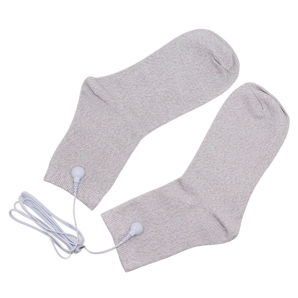 TENS EMS – gants électriques à électrodes, en Fiber d&#39;argent conductrice pour le Massage du corps, coussinets de thérapie physique saine: socks with cable