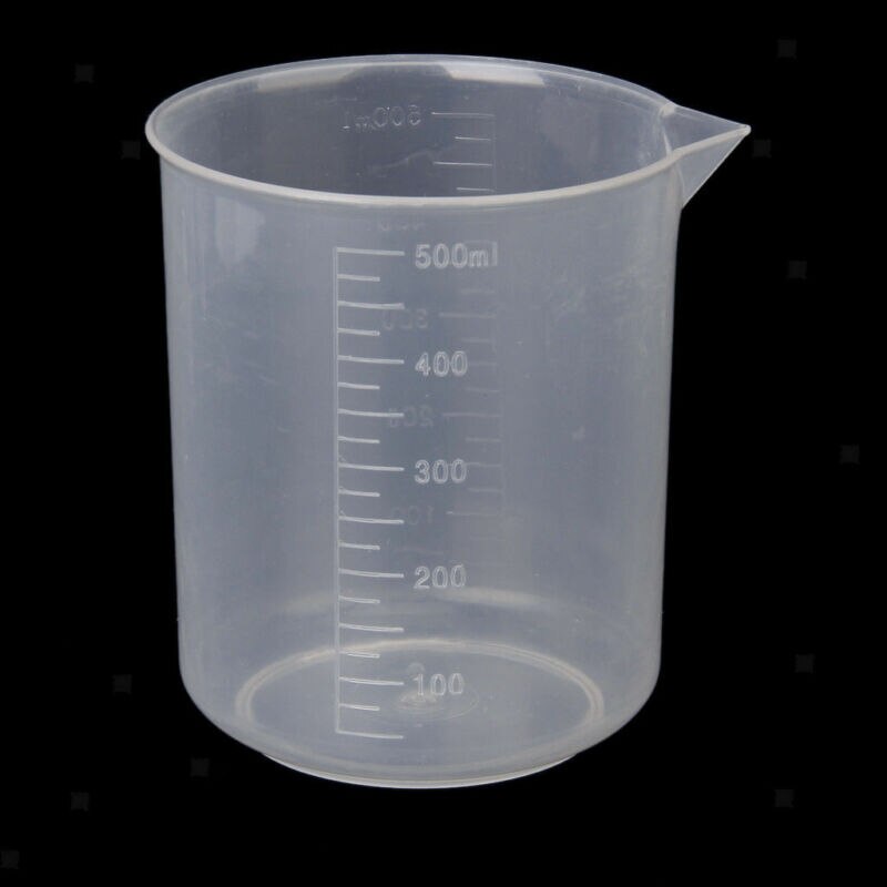 50/100/150/250/500ml Transparent Kitchen Laboratory Plastic Graduated Volumetric Beaker Container Measuring Cup Tool: 500ml