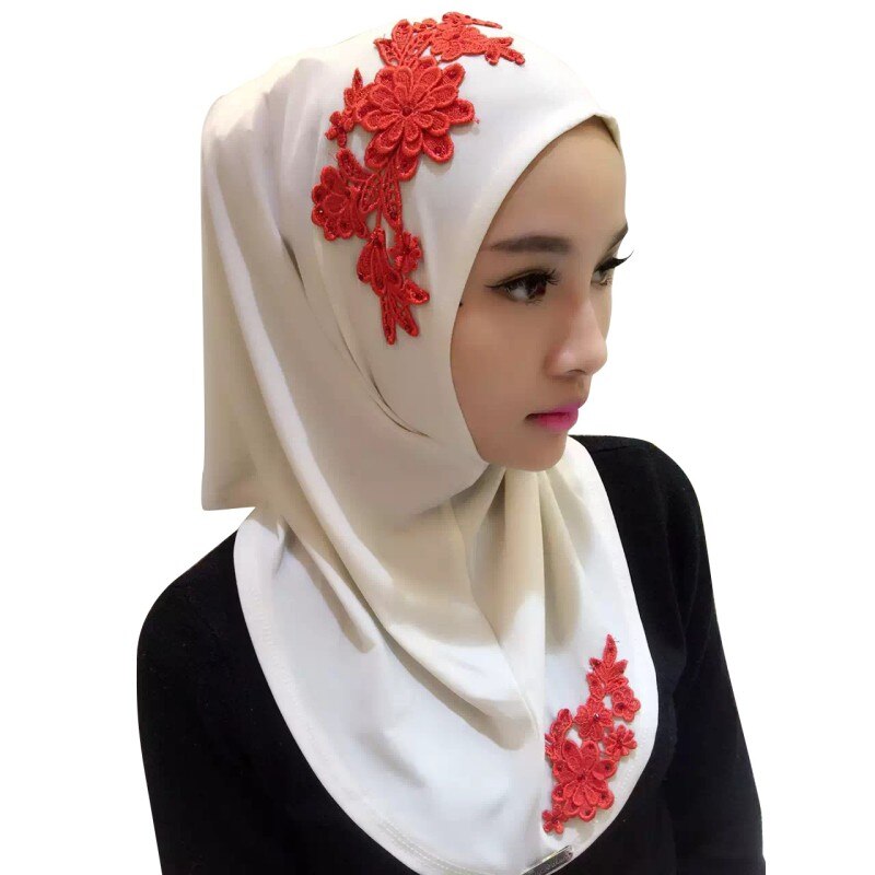 Ladies Lace Embroidery Headband Hijab Islamic Scarves Bonnet Shawls Muslim Scarf Women Hijab Islamic 11 Colors