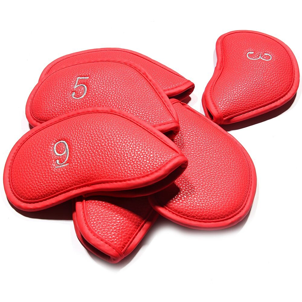 12 pz/set squisita PU Golf Club copricapo in ferro Protector Golf Head cover set Iron Club Head Cover accessori